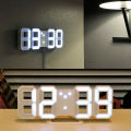 3D LED Digital Wall Alarm Clock 15 Inch Large Snooze Night Light USB Powered with Remote Control Function Time/Date. 
