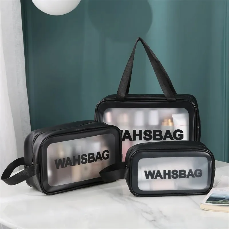 Waterproof Makeup Bag for Women pieces /set Ladies Travel Wash Bag  Organizer Cosmetic case toiletries Clear Transparent Makeup bag pouch  Toiletry