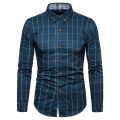 Men's fashion Plaid Cotton Dress Shirts Male High Quality Work shirt Long Sleeve Slim Fit Business Casual Shirt men dress shirt. 