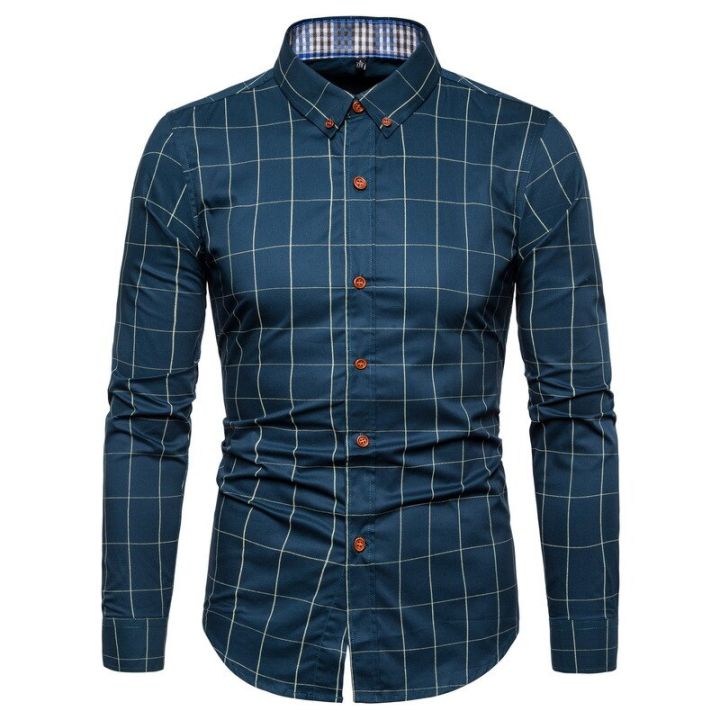 Men's%20fashion%20Plaid%20Cotton%20Dress%20Shirts%20Male%20High%20Quality%20Work%20shirt%20Long%20Sleeve%20Slim%20Fit%20Business%20Casual%20Shirt%20men%20dress%20shirt%20-%20Image%205