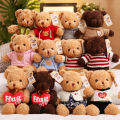 Factory straight sweater bear doll teddy bear plush toy wholesale doll doll birthday gift drop shipping. 