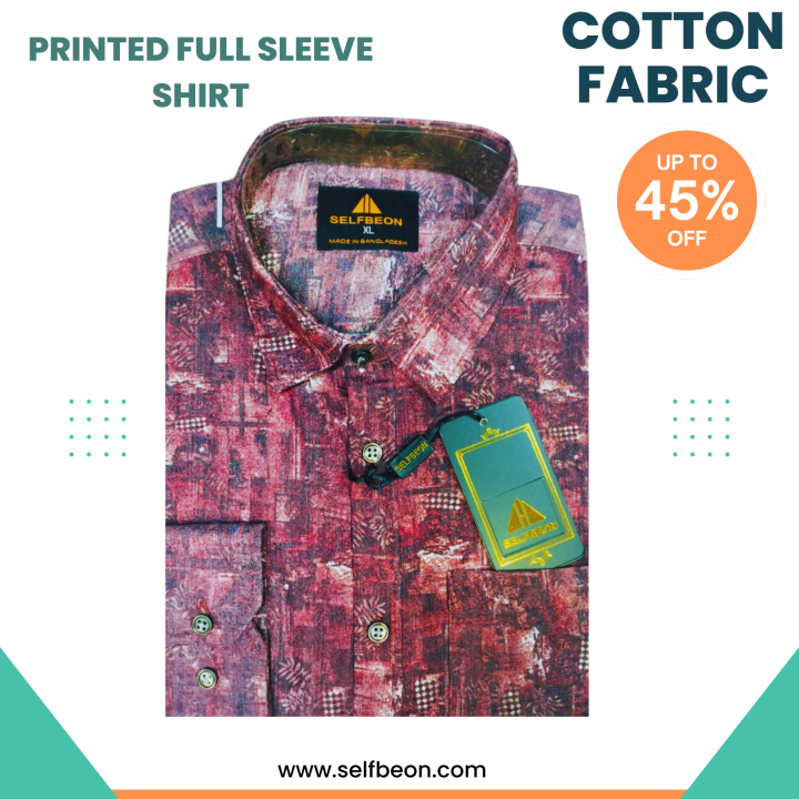 Full Sleeve Shirt All over Printed Men's Casual Long T-Shirt for All Seasons Comfortable Fit Fashionable Print