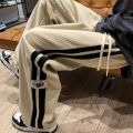 2024 Men Side Striped Corduroy Baggy Pants Men Streetwear Korean Fashion Casual Hip Hop Vintage Cargo Pants Loose Trousers. 