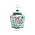 Enamel General Jar Painted Flowers Moisture-proof Sealed Tea Jar Art Crafts Ornaments Sundries Storage Box Home Decoration Gifts Amour zii.