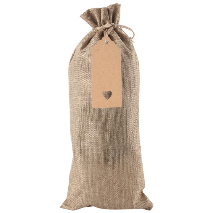 12 Pieces Burlap Wine Bags Jute Wine Bottle Bags
