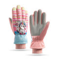 Children's Winter Ski Gloves Fleece Lined Padded Warm Keeping Waterproof Cartoon Boys and Girls Non-Slip Student Five-Finger Gloves E3. 