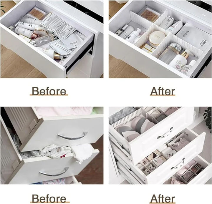 6/pcs%20%20Pieces%20Adjustable%20Drawer%20Divider%20Partition%20Durable%20Storage%20Cosmetic%20Socks%20Underwear%20Drawer%20Clothes%20Organizer%20Cabinets%20_%20Alpha%20Bridge%20-%20Image%204