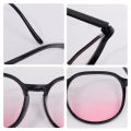 【DIV MALL】Gradient Glasses for Women Blush Sunglasses Anti Blue Sun Round Frame Flat Mirror Girl Decorative.