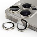 Premium Camera Lens Protector for apple iPhone 15 Pro/iPhone 15 Pro Max, 9H Hardness Glass Anti-Scratch Metal Ring Lens Cover, Clear HD Titanium Camera Accessories Natural,Blue,White,Black. 