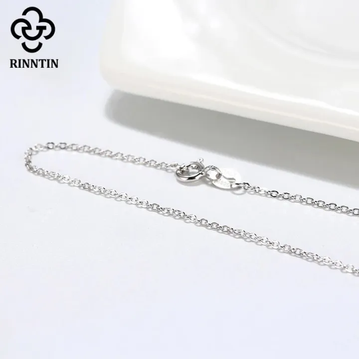 Rinntin%20925%20Sterling%20Silver%20Cable%20Link%20Chain%20Necklace%20for%20Women%2045cm/50cm/55cm%20Simple%20Women's%20Neck%20Chain%20Silver%20Jewelry%20SC06%20-%20Image%202