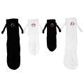 Hand in hand socks magnetic male and female baby socks cute funny smiling face tide cartoon net red handle. 