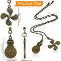 4Pcs Ceiling Fan Pull Chain Set,Bulb and Fan Pattern(Antique Bronze).