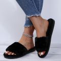Flip-flops, warm shoes, pure slippers, anti-slip house, hairy winter woman, winter leisure indoor flats, floor shoes Lady's men. 