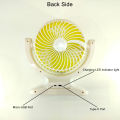AbJak 2508 Rechargeable Table Fan with LED Light, Portable Charging Fan for Desk/Home, 3-Speed Fan.