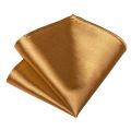 Classic Golden Solid Ties for Men Silk Polyster 150cm Length Wedding Party Neck Tie Set Pocket Square Men Gift Wholesale. 