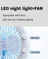 portable table fan with LED lighting adjustable wind and light fan for bedroom hotel office dining room restroom JR-5500. 