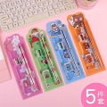 Cute Pencil Set High-Quality 5pcs Kawaii Stationery Set Colorful Packaged Stationery Supplies for Children Students Birthday.