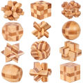 Wooden Kong Ming Lock Lu Ban Lock IQ Brain Teaser Educational Toy for Kids Children Montessori 3D Puzzles Game Unlock Toys Adult MuXiaRe.