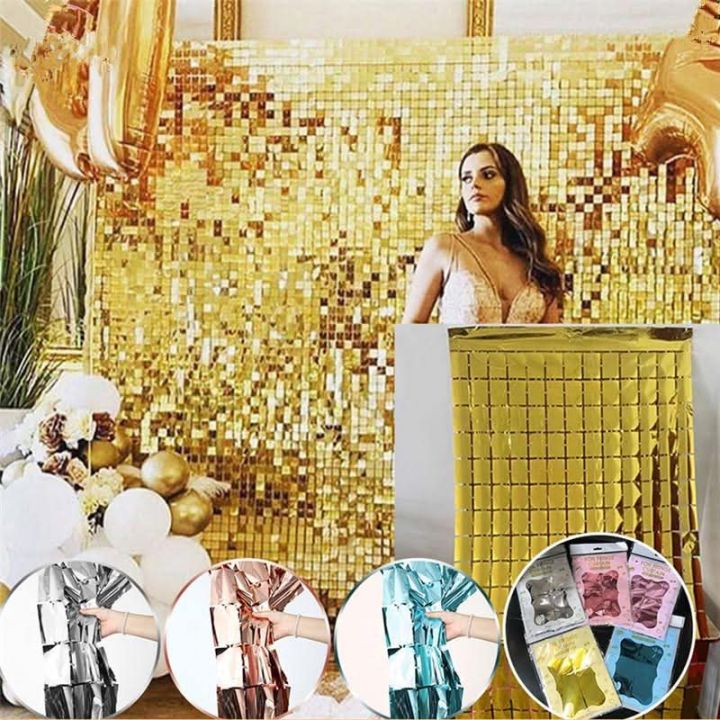 Square rainsilk backdrop curtain birthday party decorations/Background box curtains