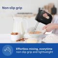 Philips HR3705/10 300W Hand Mixer – Lightweight, 5-Speed Control, Stainless Steel Accessories (Black).