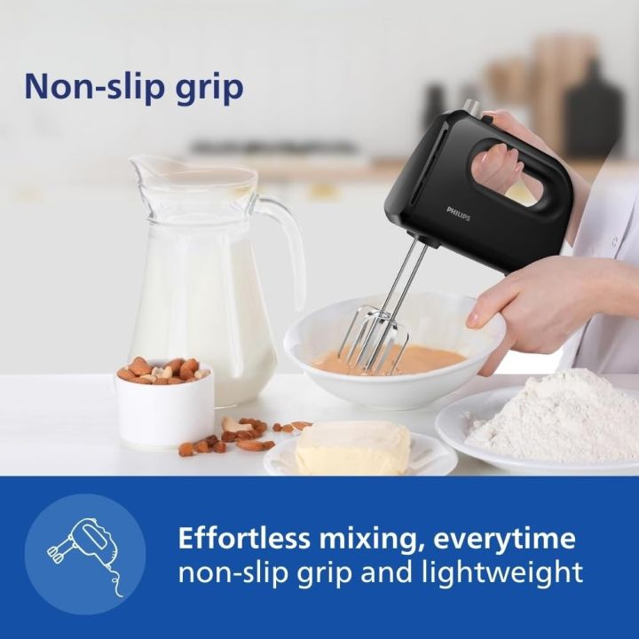 Philips%20HR3705/10%20300W%20Hand%20Mixer%20%E2%80%93%20Lightweight,%205-Speed%20Control,%20Stainless%20Steel%20Accessories%20(Black)%20-%20Image%206