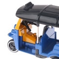 Alloy Tricycle Retro Simulation Model Three Wheeled Motorcycle Toy Diecast Hot Sale Autorickshaw Car Model Figure Toys For Kids.