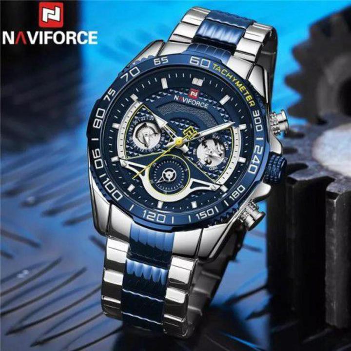 NAVIFORCE NF9185 Men s Classic Quartz Waterproof Watch Stainless Steel Daraz .bd