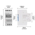 1 PCS Power Time Control Switch Countdown White Silica Gel 16 on 16 Off Rail Installation 220V.