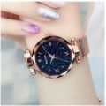 Rose Gold Magnetic Analog Bracelets Watch For Women Girls. 