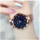 Rose Gold Magnetic Analog Bracelets Watch For Women Girls. 