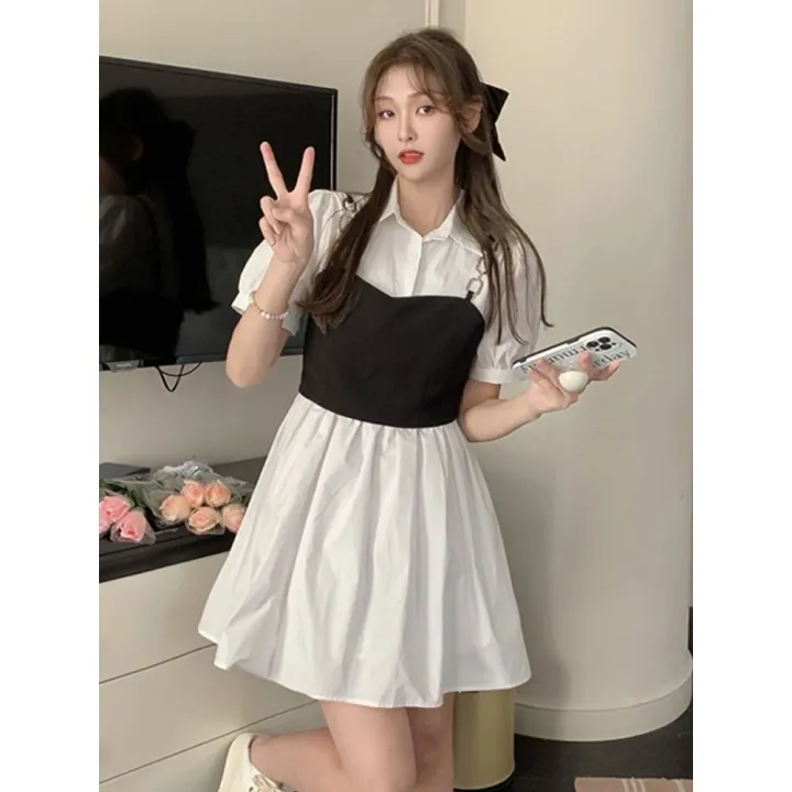 Sweet%20and%20Spicy%20Shirt%20Dress%20Women's%20Design%20Sense%20Niche%20Summer%20Korean%20Chic%20Short%20Skirt%20Spaghetti%20Straps%20Outerwear%20Two-Piece%20Set%20Fashion%20Suit%20-%20Image%205