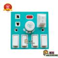 5 In 1 AC 250V 6A Combine 4 Pcs Gang Switch Fan Dimmer Regulator 2 Pin Socket LED Indicator and Fuse Multicolor Combine Wall Gang All In One. 