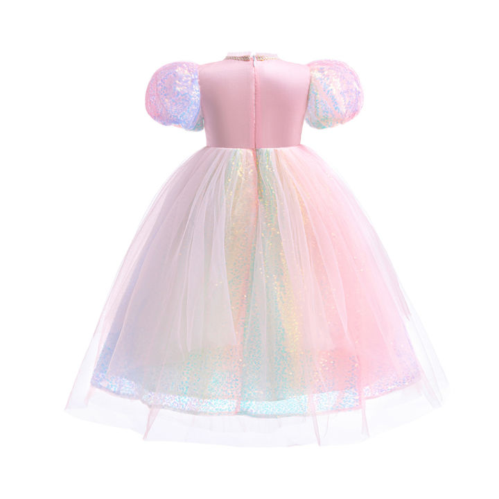 Christmas%20Halloween%20Pink%20Girls%20Rainbow%20Unicorn%20Dress%20Korean%20Birthday%20Elegant%20Puff%20Sleeve%20Princess%20Gowns%20Colorful%20Feather%20Wings%20-%20Image%206