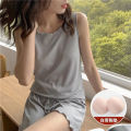 Short pajamas women's new color ice silk vest summer camisoles shorts two-piece suit feeling loungewear aliexpress.
