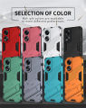 lthmy for OPPO A17 cover Shockproof Hard Case Full Protection Back Cover Punk Casing with Kickstand. 