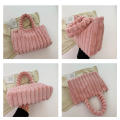 High capacity Fluffy tote bag Stylish Plush Faux shoulder purse Plush handbag for Casual use Winter accessory Fashion statement Women's fashion.