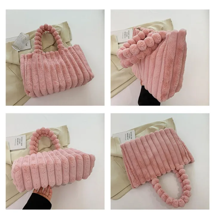 High%20capacity%20Fluffy%20tote%20bag%20Stylish%20Plush%20Faux%20%20shoulder%20purse%20Plush%20handbag%20for%20Casual%20%20use%20Winter%20accessory%20Fashion%20statement%20Women's%20fashion%20-%20Image%208