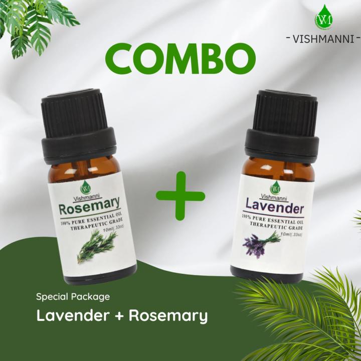 Vishmanni Rosemary & Lavender Essential oil combo (10 ml each)