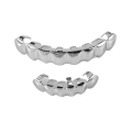 Hip Hop Teeth Set Top Bottom Mouth Teeth Grills Fashion Removable Dental Grills Jewelry(silver+white). 