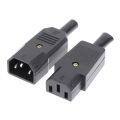 AC 3Pin Socket Straight Cable Plug Connector C13 C14 10A 250V  Female male Plug. 