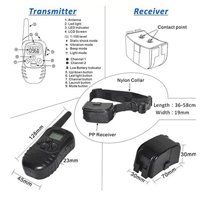 300m%20Remote%20Rechargeable%20And%20Waterproof%20Electronic%20%20Training%20Collar%20With%20LCD%20Display%20for%20Pet%20%20Stop%20Barking%20Collars%20998DR%20-%20Image%205