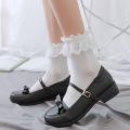 Lolita Style Japanese Kawaii Cute Socks Women Lovely Summer Lace Mesh Short Socks High Quality Solid Color Black White Socks. 