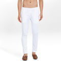 Stylish White Cotton Pant Pajama For Men. 