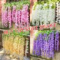Wisteria Vine Artificial Flowers Wholesale 110cm Trailing Flower String For Home Wedding Party Decor Silk Wisteria Garland.