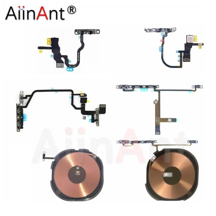Original Volume Buttons Mute NFC Wireless Charging FlashLight Power Flex Cable For iPhone X XR Xs Max Phone Parts