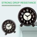 Alarm Clock Luminous 4 inchRound Silent Analog Table Clock Non-Ticking,Battery Operated with Loud Alarm for Bedroom.