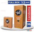 Kohinoor Feel Ribbed Vanilla Flavor Condoms Full Box Combo Pack (3x12)=36 Pcs. 