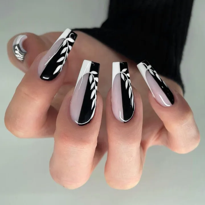 24pcs%20Press%20on%20Nails%20Punk%20Black%20White%20Patchwork%20Fire%20Pattern%20Long%20Coffin%20False%20Nails%20Ballerina%20Nail%20Art%20Manicure%20Full%20Tips%20-%20Image%206