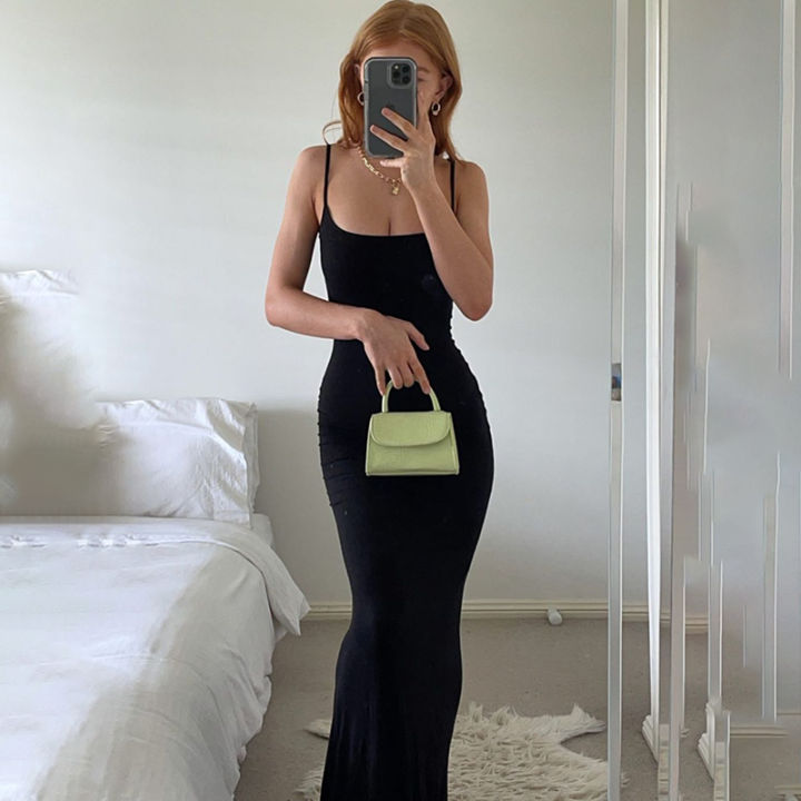 Elegant Bodycon Maxi Dress Women Summer 2024 Sleeveless Backless Outfits  Party Club Sundress Black Birthday Dresses Clothes | Daraz.com.bd
