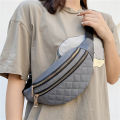 Fashion Women's Waist Bag Chest Bag PU Leather Waterproof Fanny Pack Messenger Shoulder Bags Multifunction Plaid Waist Pack.